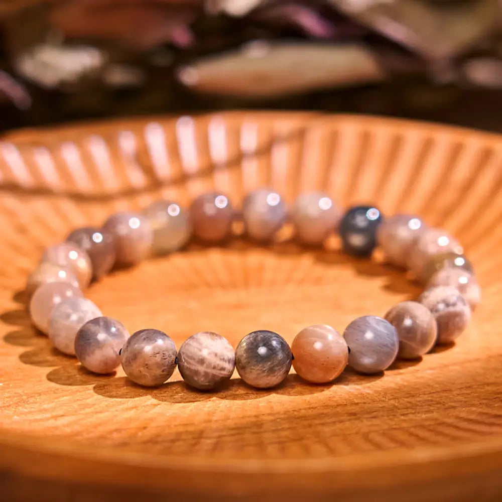 Buddha Stones Boost Vitality Warm Color Series Positive Courage Bracelet - BWOOOH - Peach Moonstone(Wrist