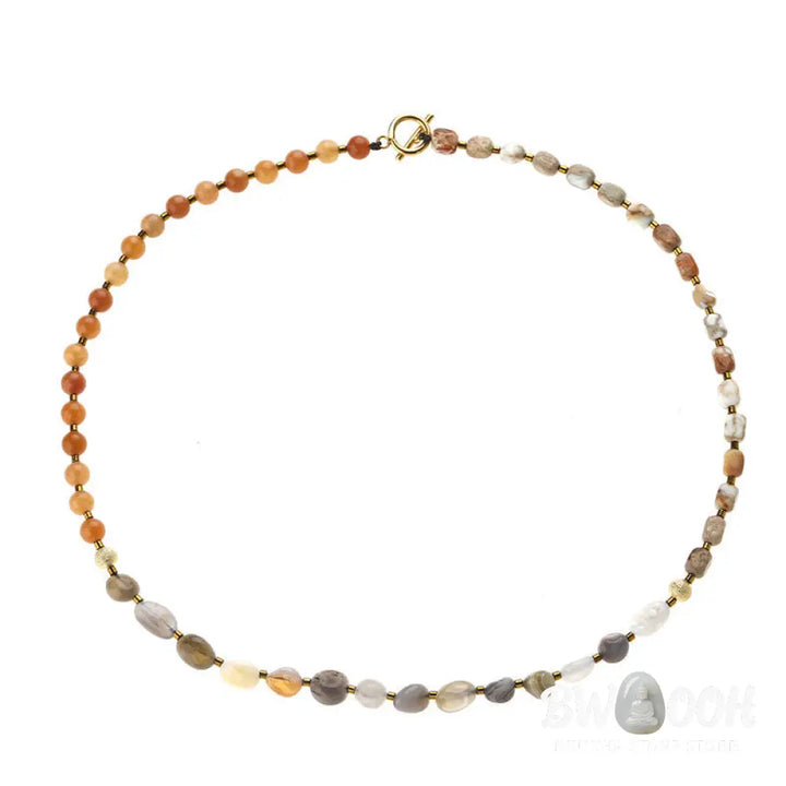 Buddha Stones Botswana Agate Red Agate Emperor Stone Creativity Triple Wrap Bracelet - BWOOOH - Botswana Agate Red