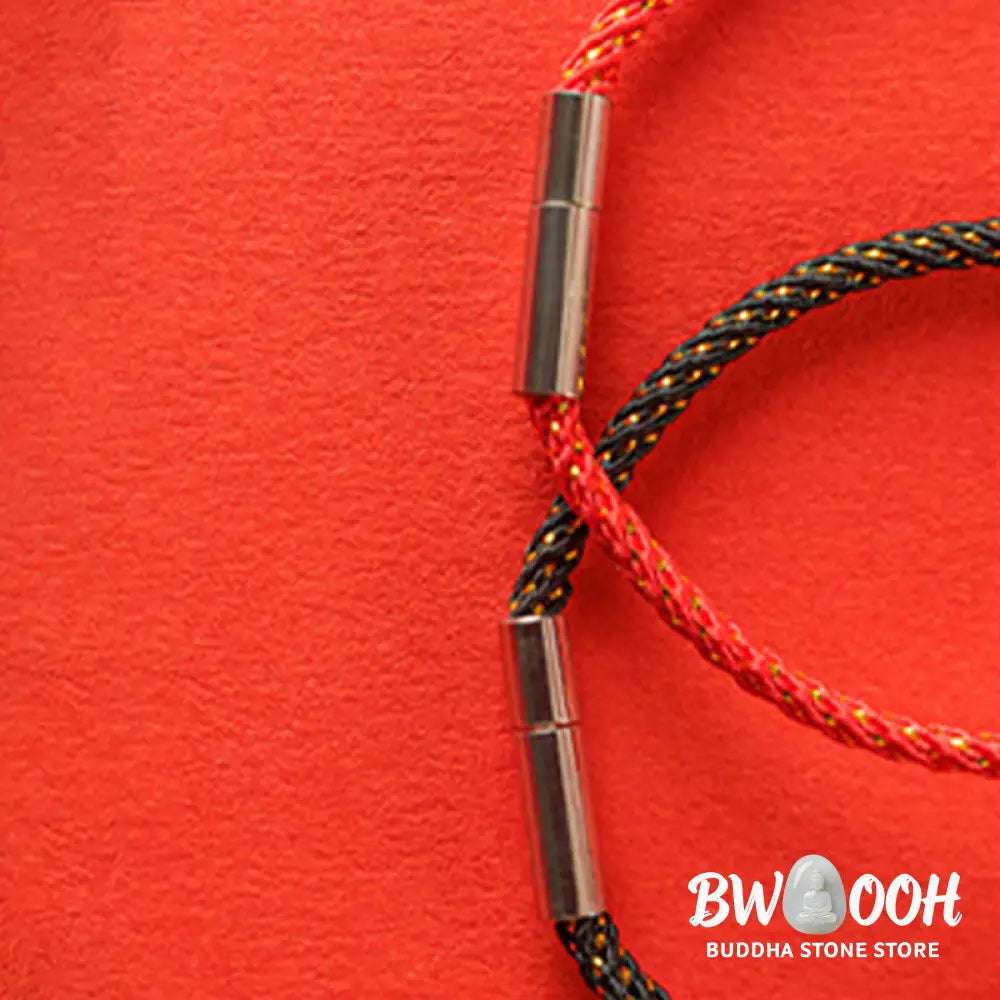 Buddha Stones Braided String 925 Sterling Silver Fu Character Faith Bracelet - BWOOOH - Bracelet