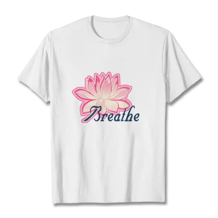 BWOOOH lotus print yoga pants - BREATHE Lotus Flower Tee T-shirt