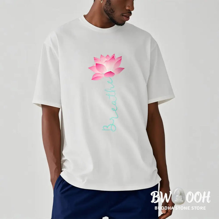 Buddha Stones BREATHE Lotus Tee T-shirt - T-Shirts