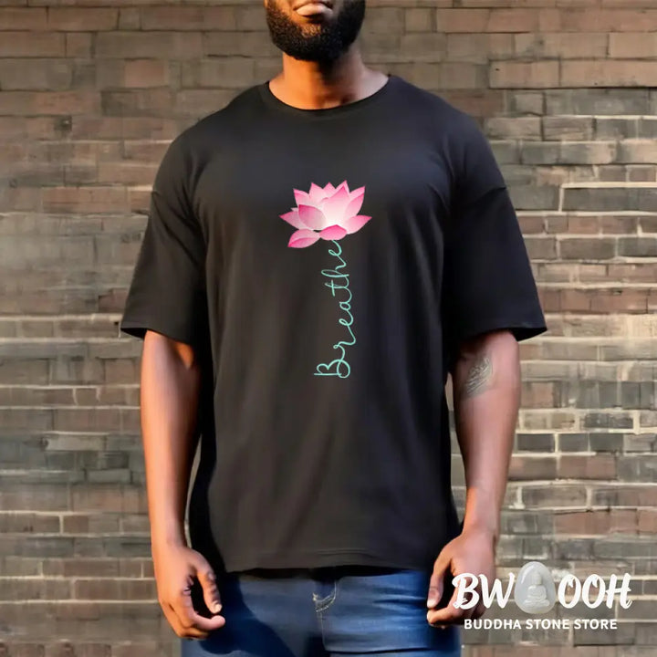 Buddha Stones BREATHE Lotus Tee T-shirt - T-Shirts