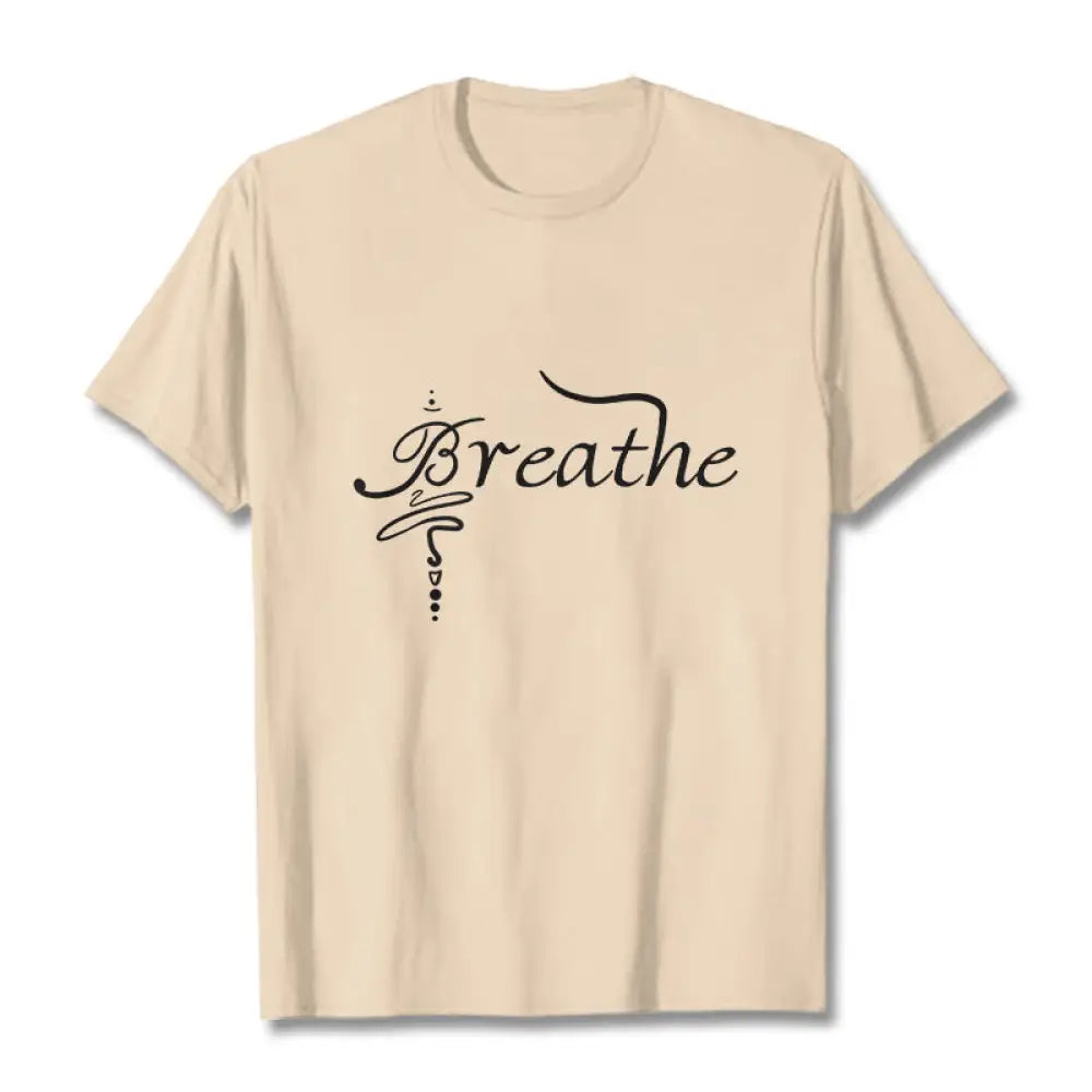 Buddha Stones Breathe Word Tee T-shirt - Bisque / S - T-Shirts