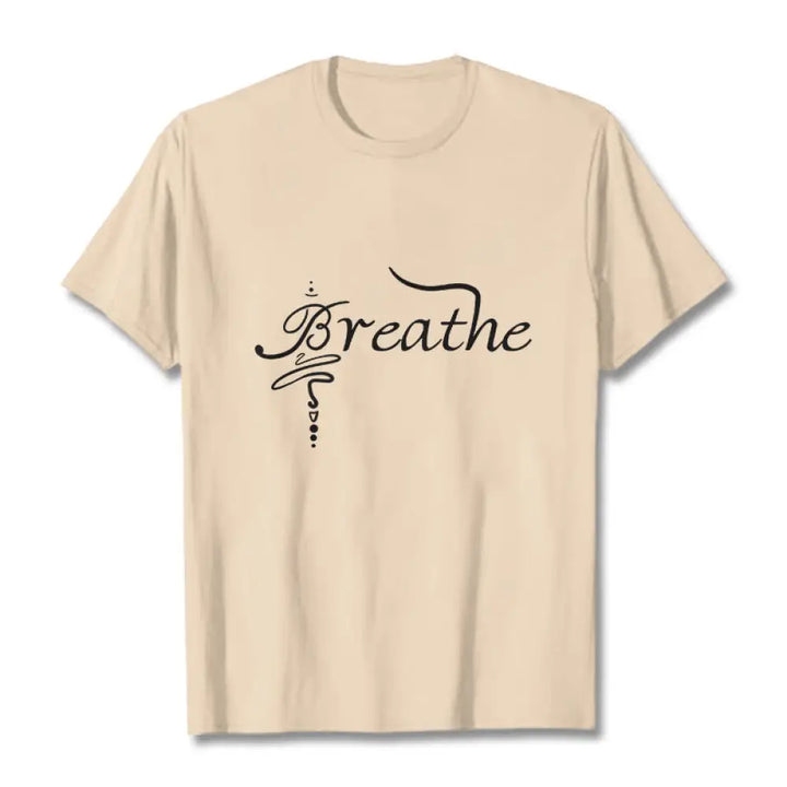 Buddha Stones Breathe Word Tee T-shirt - Bisque / S - T-Shirts
