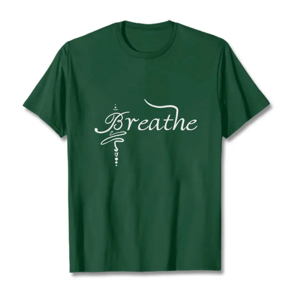 Buddha Stones Breathe Word Tee T-shirt - ForestGreen / S - T-Shirts