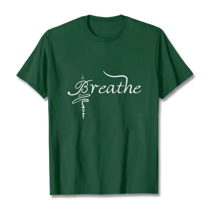 Buddha Stones Breathe Word Tee T-shirt - ForestGreen / S - T-Shirts