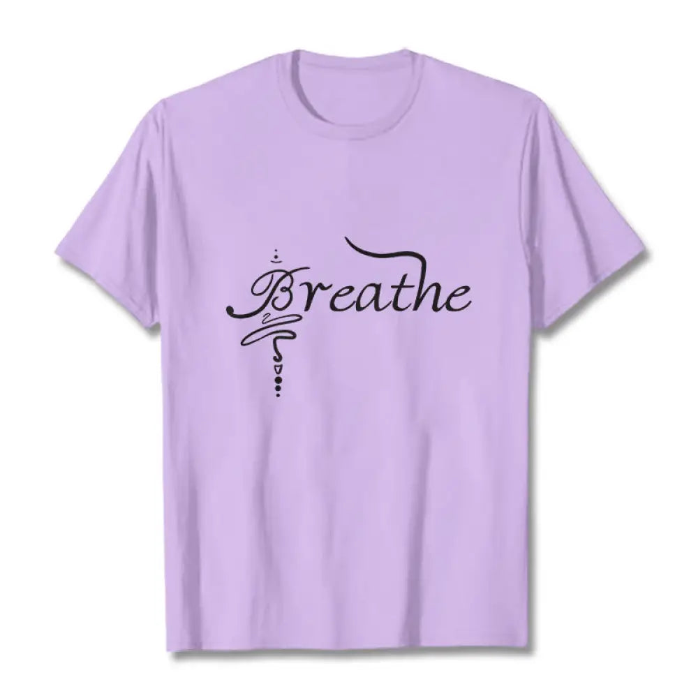 Buddha Stones Breathe Word Tee T-shirt - Plum / S - T-Shirts