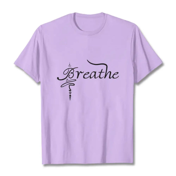 Buddha Stones Breathe Word Tee T-shirt - Plum / S - T-Shirts