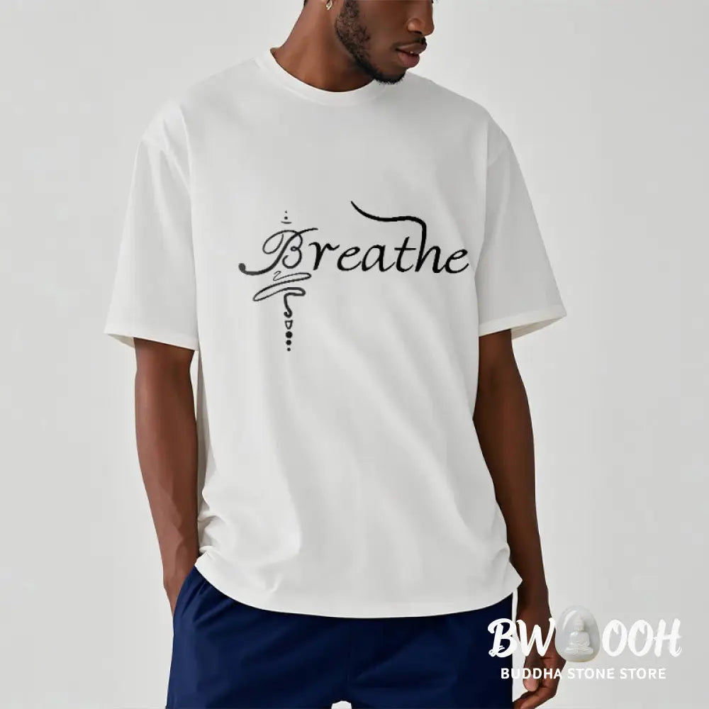 Buddha Stones Breathe Word Tee T-shirt - T-Shirts