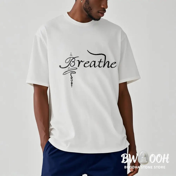 Buddha Stones Breathe Word Tee T-shirt - T-Shirts