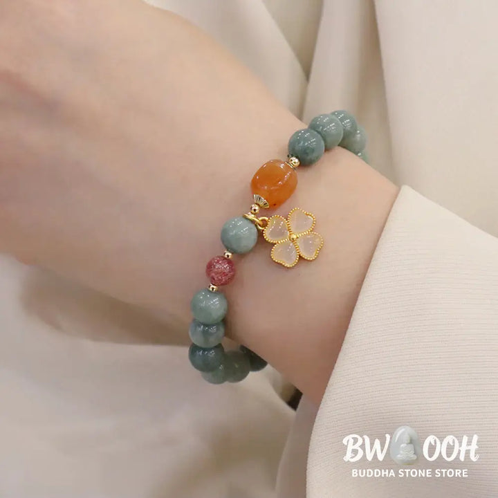 Buddha Stones Bring Good Luck Green Jade Bracelet Bangle Bundle - Bundle