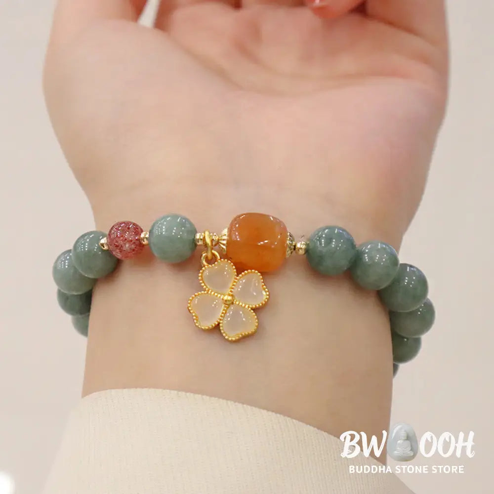 Buddha Stones Bring Good Luck Green Jade Bracelet Bangle Bundle - Bundle