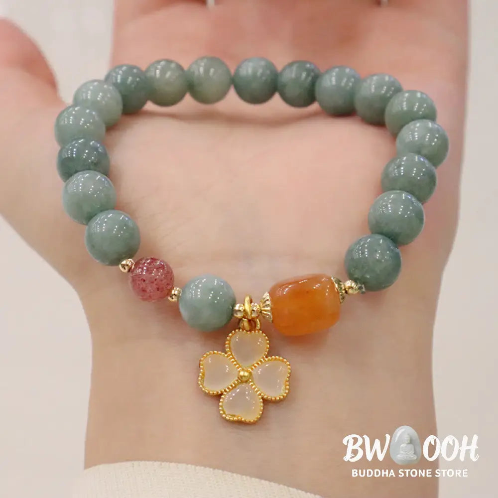 Buddha Stones Bring Good Luck Green Jade Bracelet Bangle Bundle - Bundle