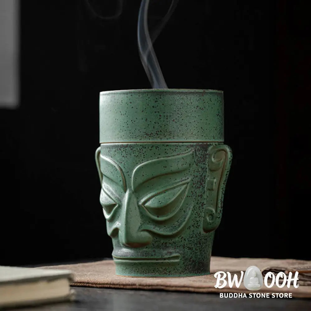 BWOOOH ceramic incense burner - Bronze Age Relics Sanxingdui Mask T