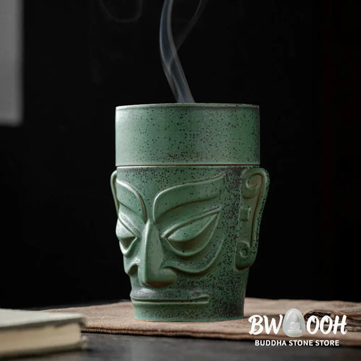 BWOOOH ceramic incense burner - Bronze Age Relics Sanxingdui Mask T