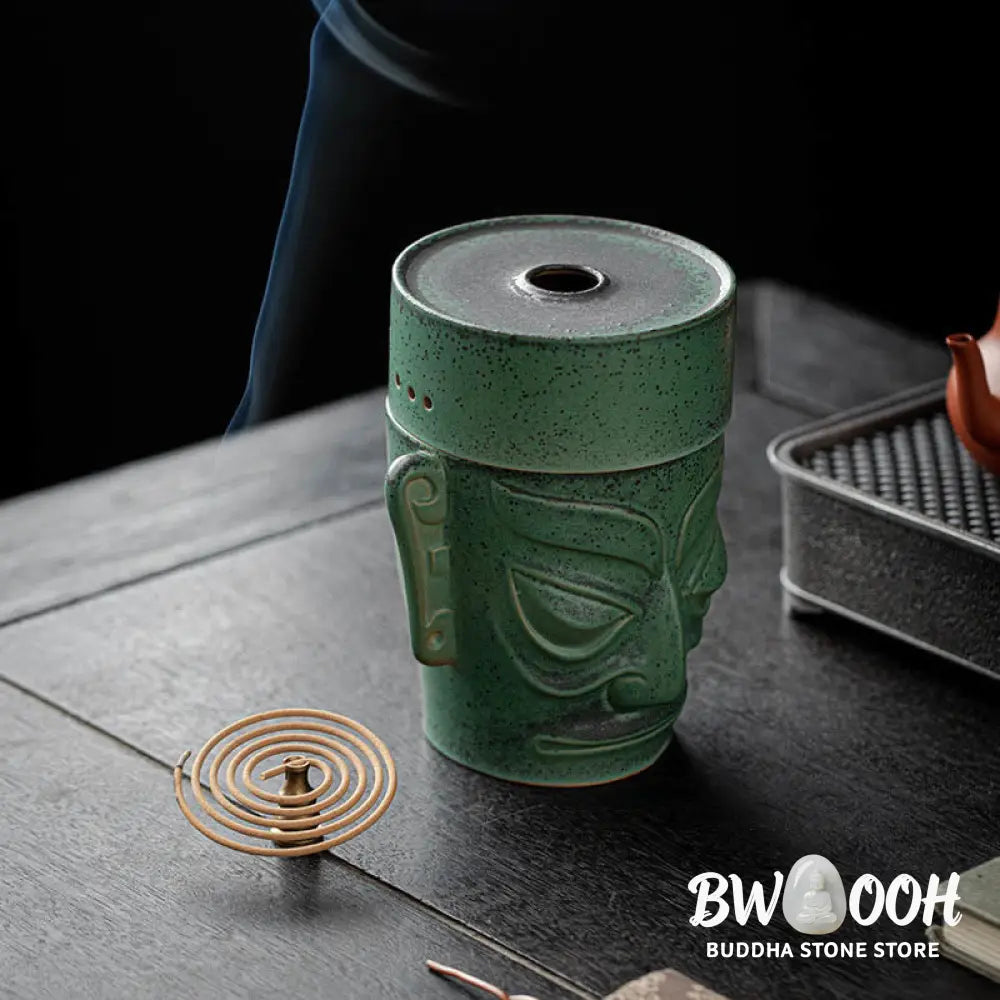 BWOOOH ceramic incense burner - Bronze Age Relics Sanxingdui Mask T