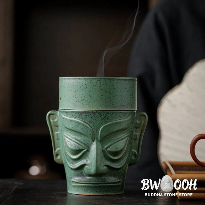 BWOOOH ceramic incense burner - Bronze Age Relics Sanxingdui Mask T