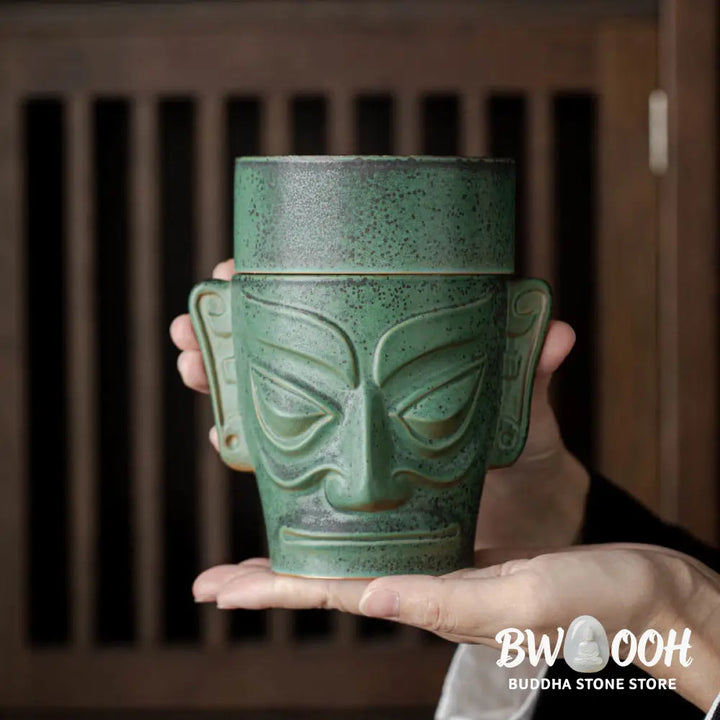 BWOOOH ceramic incense burner - Bronze Age Relics Sanxingdui Mask T