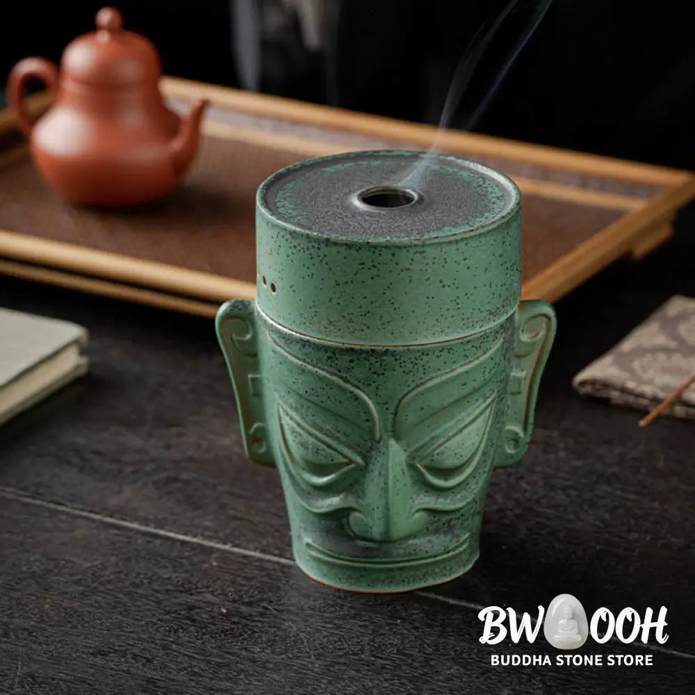 BWOOOH ceramic incense burner - Bronze Age Relics Sanxingdui Mask T