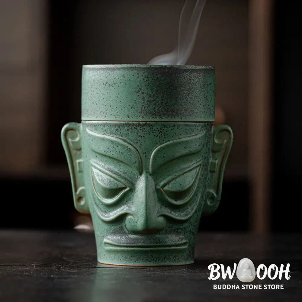 BWOOOH ceramic incense burner - Bronze Age Relics Sanxingdui Mask T
