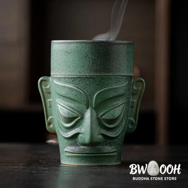 BWOOOH ceramic incense burner - Bronze Age Relics Sanxingdui Mask T
