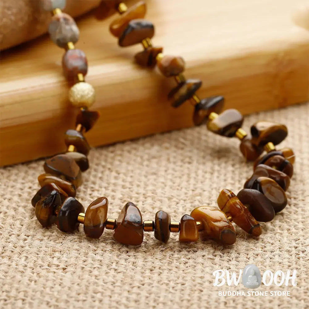 Buddha Stones Bronzite Emperor Stone Tiger Eye Determination Triple Wrap Bracelet - BWOOOH - Bronzite Emperor Stone