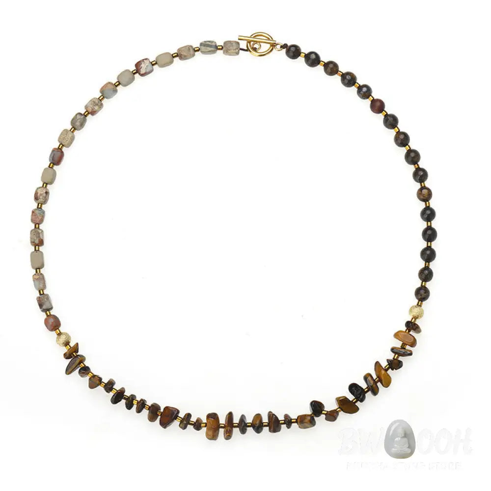 Buddha Stones Bronzite Emperor Stone Tiger Eye Determination Triple Wrap Bracelet - BWOOOH - Bronzite Emperor Stone