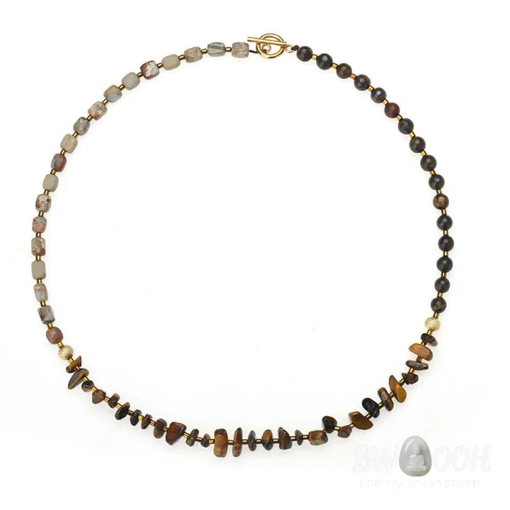 Buddha Stones Bronzite Emperor Stone Tiger Eye Determination Triple Wrap Bracelet - BWOOOH - Bronzite Emperor Stone