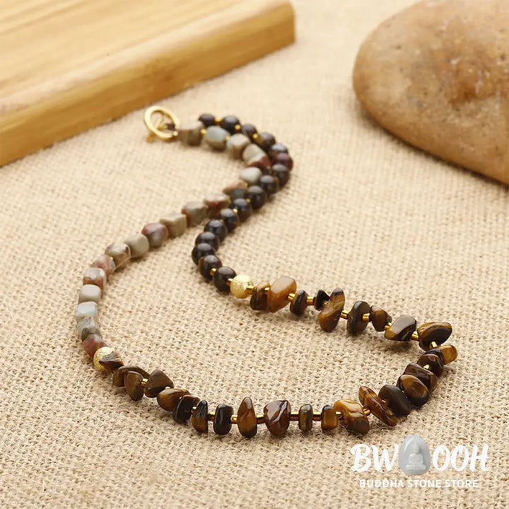 Buddha Stones Bronzite Emperor Stone Tiger Eye Determination Triple Wrap Bracelet - BWOOOH - Bronzite Emperor Stone