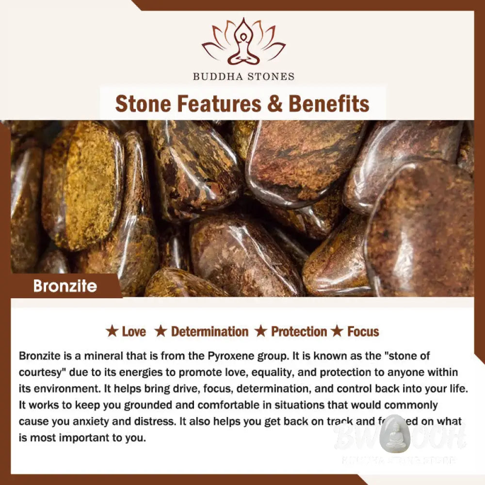 Buddha Stones Bronzite Emperor Stone Tiger Eye Determination Triple Wrap Bracelet - BWOOOH - Bronzite Emperor Stone