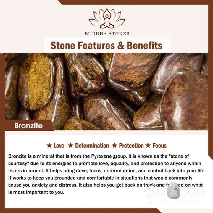 Buddha Stones Bronzite Emperor Stone Tiger Eye Determination Triple Wrap Bracelet - BWOOOH - Bronzite Emperor Stone