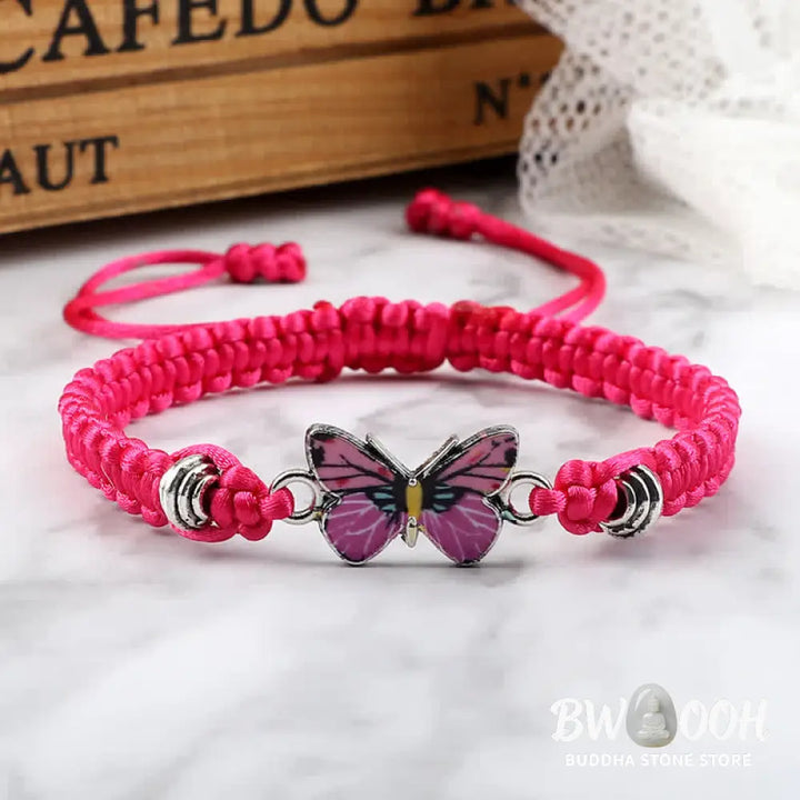 Buddha Stones Butterfly Freedom Love String Charm Bracelet - BWOOOH - Bracelet