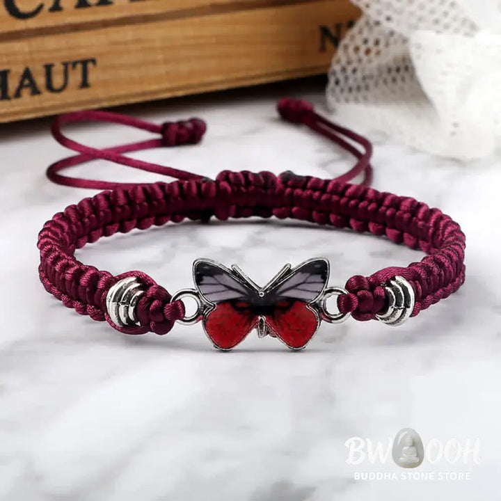 Buddha Stones Butterfly Freedom Love String Charm Bracelet - BWOOOH - Bracelet