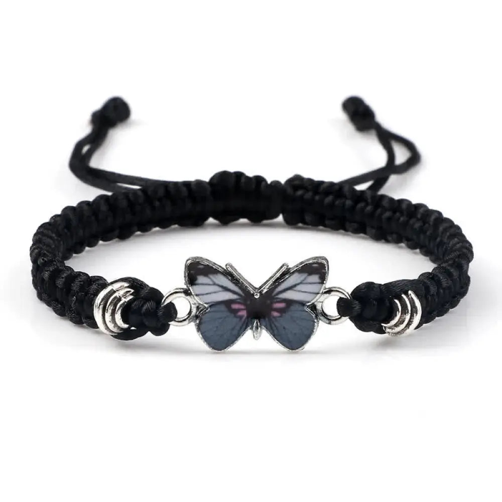 BWOOOH Butterfly Freedom Love String Charm Bracelet - BWOOOH - Black-Gray Butterfly - Bracelet