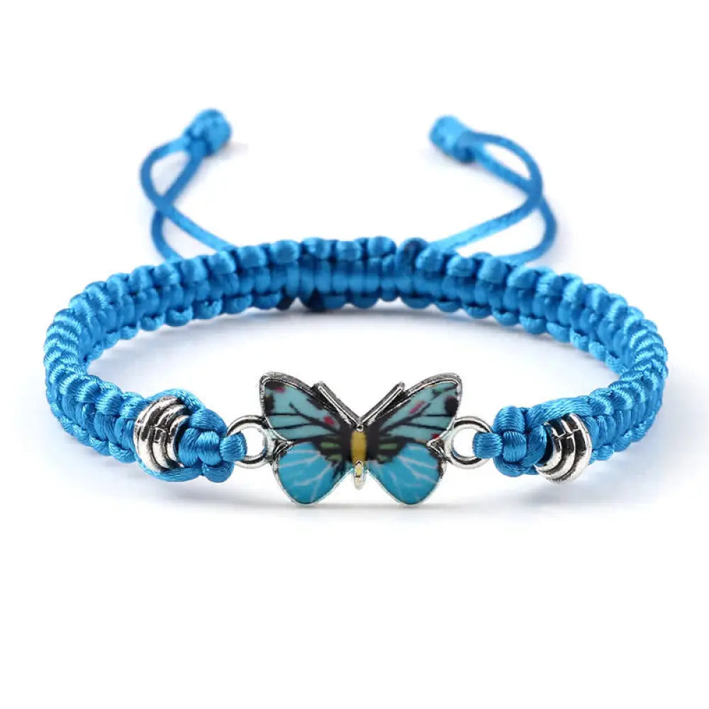 Buddha Stones Butterfly Freedom Love String Charm Bracelet - BWOOOH - Blue-Blue Butterfly - Bracelet