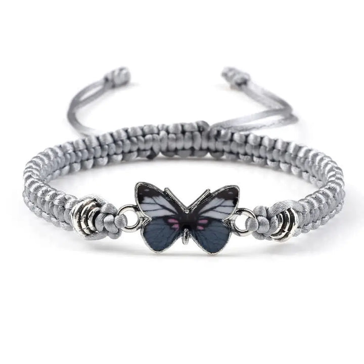 Buddha Stones Butterfly Freedom Love String Charm Bracelet - BWOOOH - Gray-Gray Butterfly - Bracelet