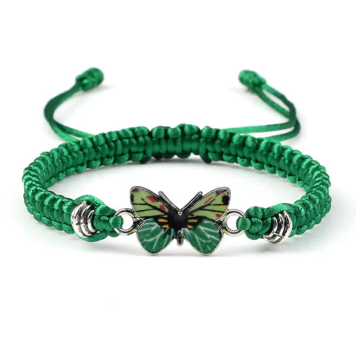 Buddha Stones Butterfly Freedom Love String Charm Bracelet - BWOOOH - Green-Green Butterfly - Bracelet