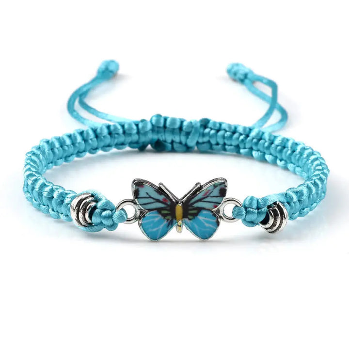 Buddha Stones Butterfly Freedom Love String Charm Bracelet - BWOOOH - Light Blue-Blue Butterfly - Bracelet