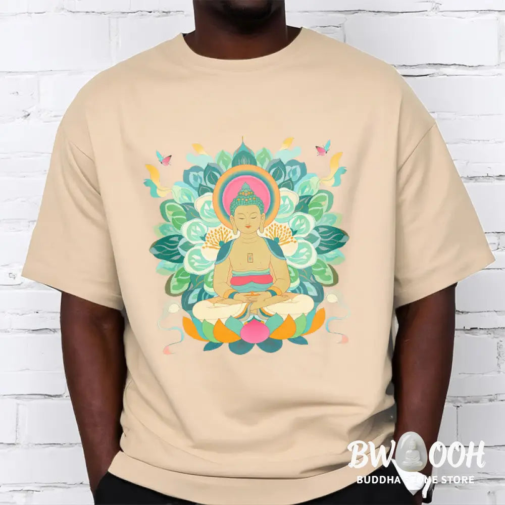 Buddha Stones Butterfly Lotus Buddha-Inspired Tee T-shirt - T-Shirts