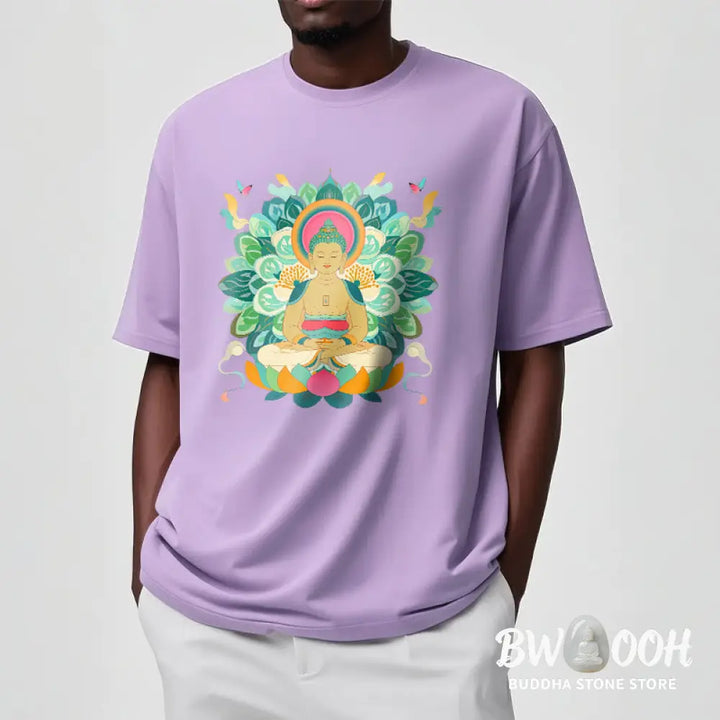 Buddha Stones Butterfly Lotus Buddha-Inspired Tee T-shirt - T-Shirts