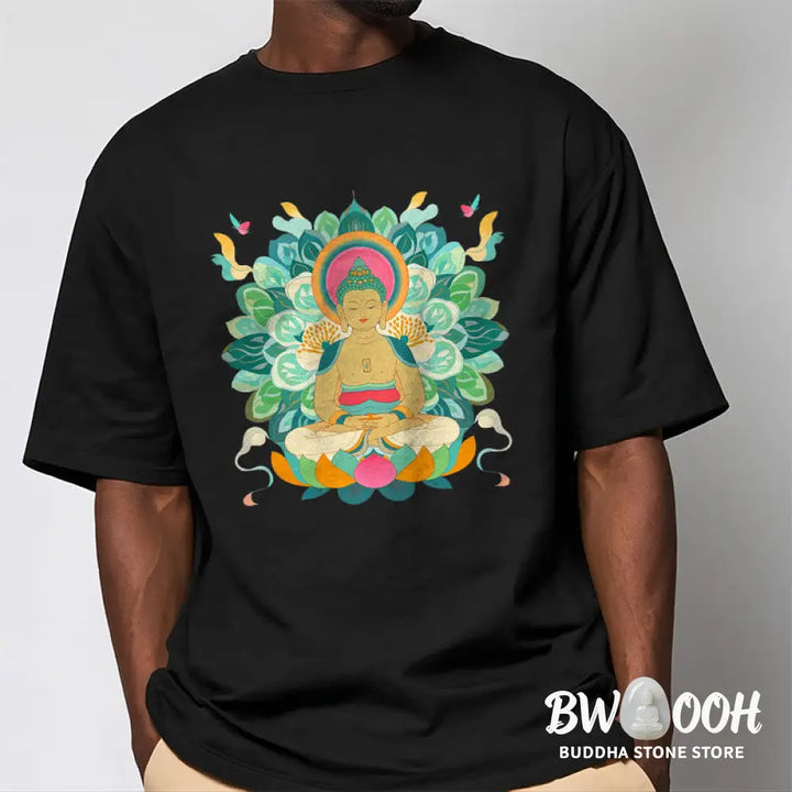 Buddha Stones Butterfly Lotus Buddha-Inspired Tee T-shirt - T-Shirts
