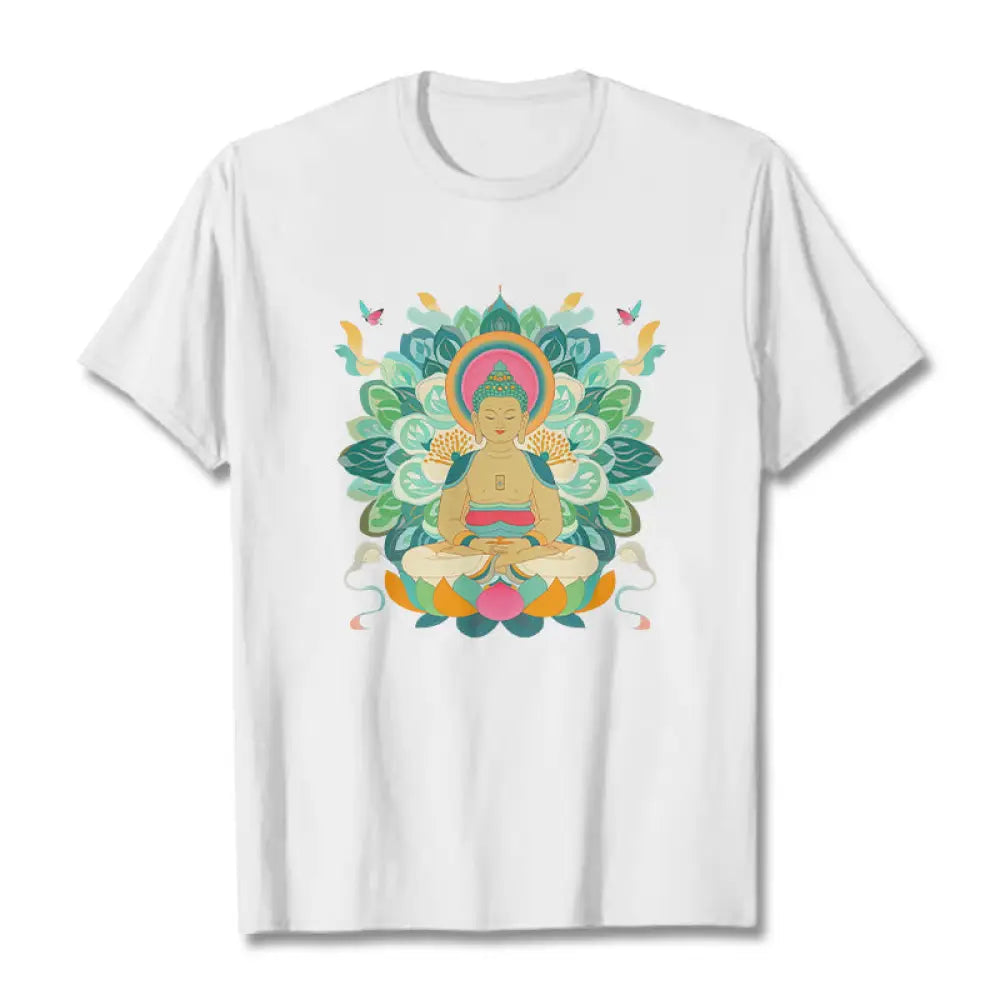 BWOOOH lotus print yoga pants - Butterfly Lotus Buddha-Inspired Tee T-sh