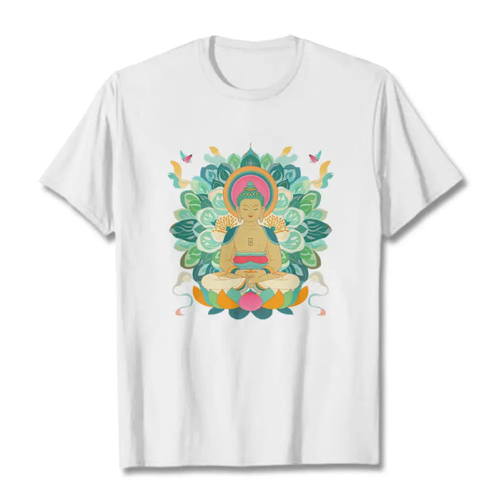 BWOOOH lotus print yoga pants - Butterfly Lotus Buddha-Inspired Tee T-sh