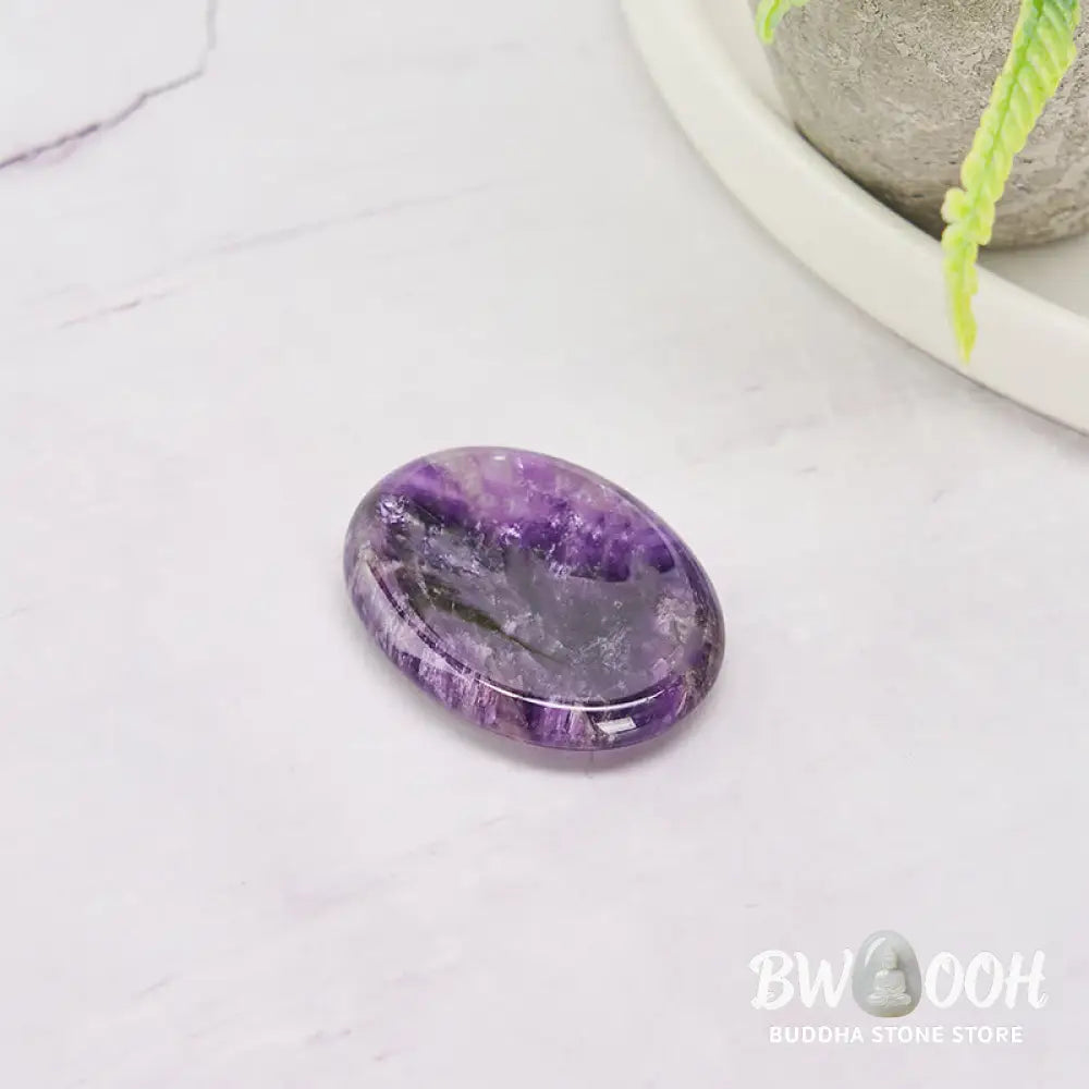 Buddha Stones Calm &amp; Strength Natural Small Amethyst Worry Stone Balance Crystal Decor 3.5*4.5cm - Natural