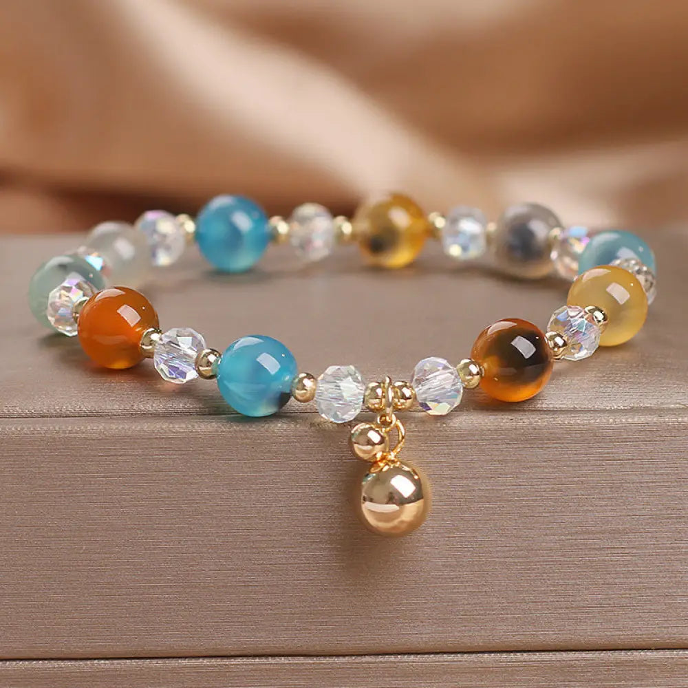 Buddha Stones Candy Agate Healing Harmony Bead Charm Bracelet - BWOOOH - Colorful Candy Agate(Wrist Circumference