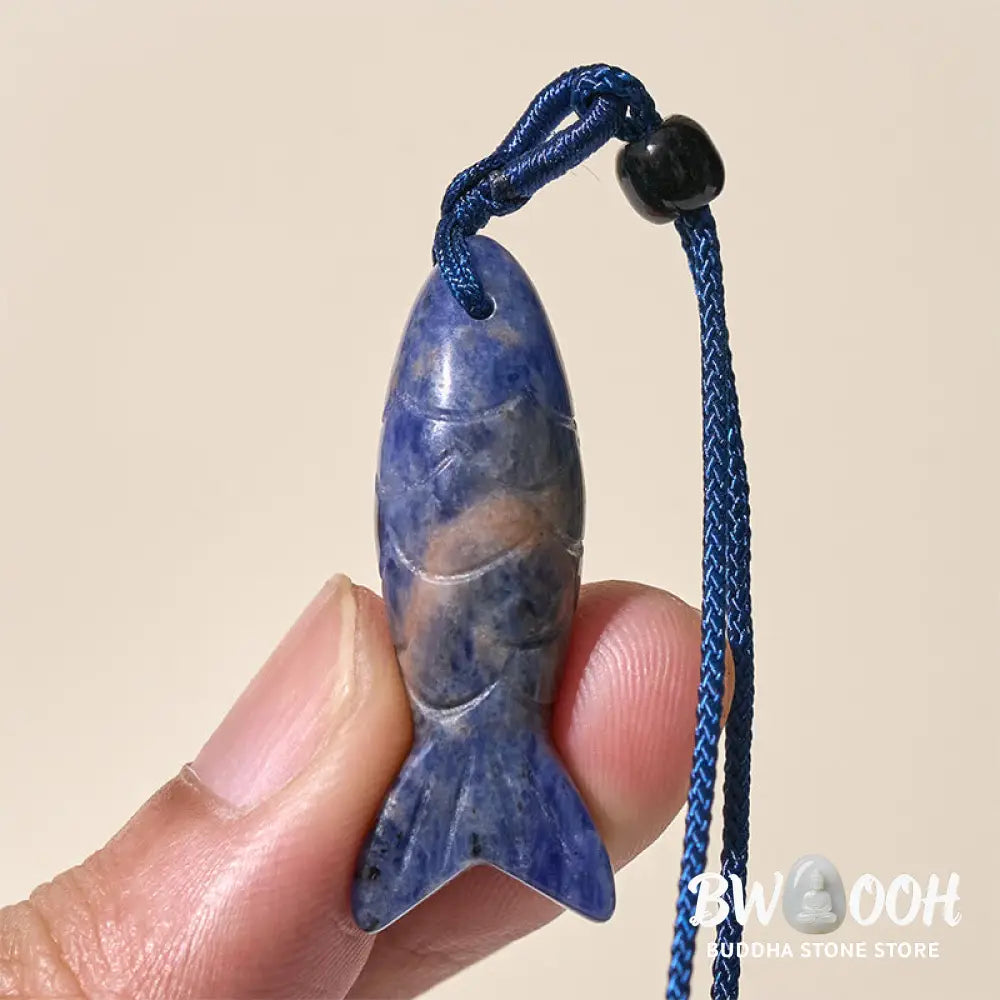 Buddha Stones Carving Koi Fish Pink Crystal Indian Agate Amethyst Warmth Prosperity Necklace Pendant - BWOOOH
