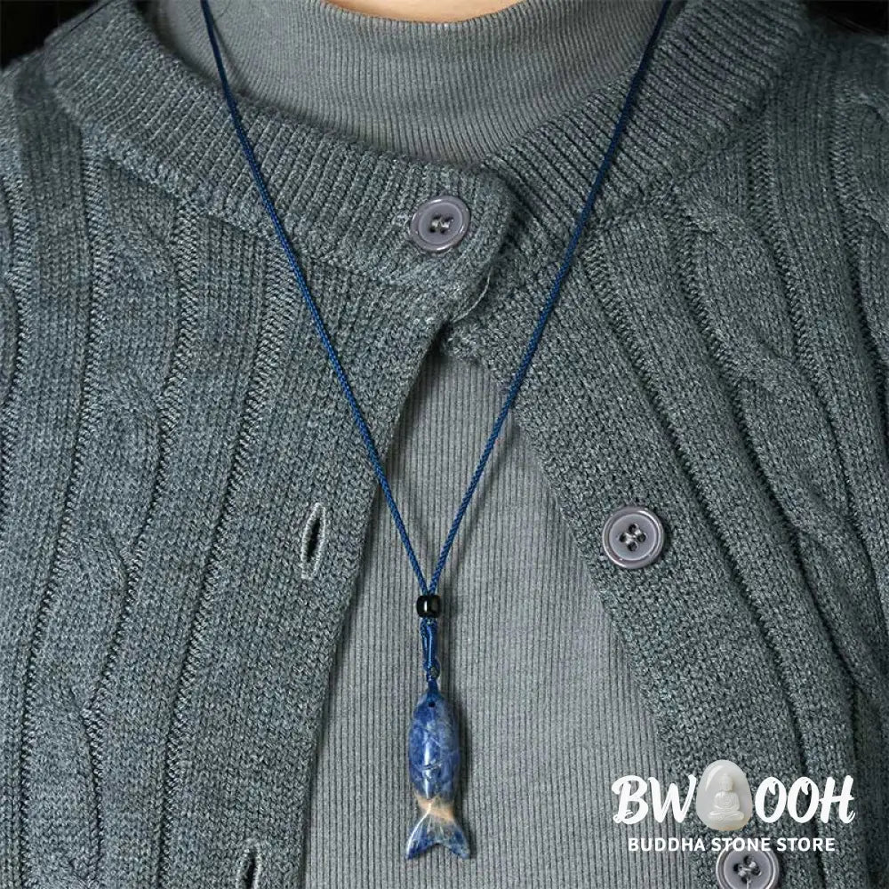 Buddha Stones Carving Koi Fish Pink Crystal Indian Agate Amethyst Warmth Prosperity Necklace Pendant - BWOOOH