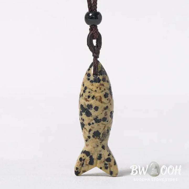 Buddha Stones Carving Koi Fish Pink Crystal Indian Agate Amethyst Warmth Prosperity Necklace Pendant - BWOOOH