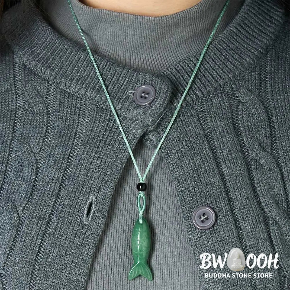 Buddha Stones Carving Koi Fish Pink Crystal Indian Agate Amethyst Warmth Prosperity Necklace Pendant - BWOOOH