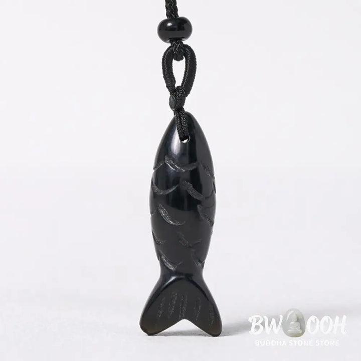 Buddha Stones Carving Koi Fish Pink Crystal Indian Agate Amethyst Warmth Prosperity Necklace Pendant - BWOOOH